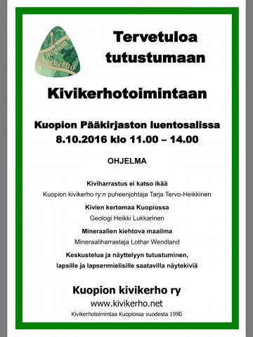 Tervetuloa tutustumaan kivikerhoon-tapahtuma